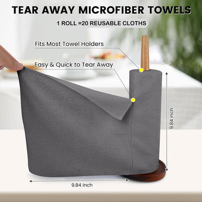 Microfiber Cleaning Cloth Roll 20 Pack