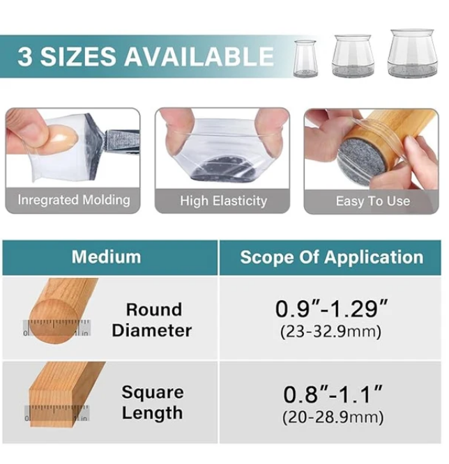 Silicone clear Chair Leg Floor Protector